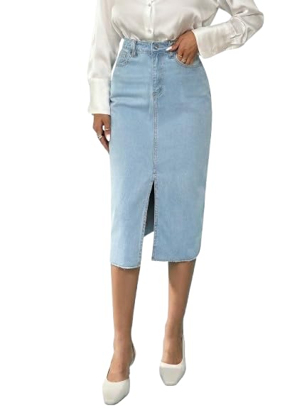 chalodia Denim Slit Skirt-picture-7