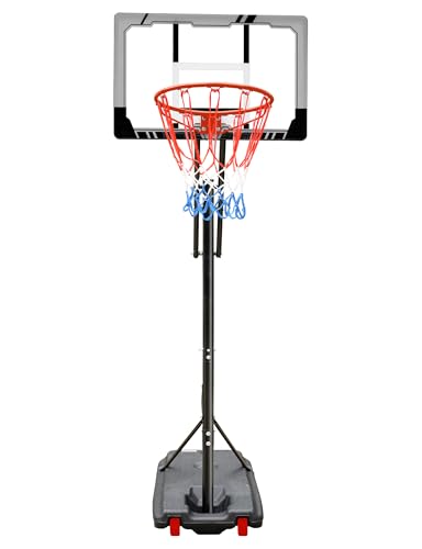 Kids Basketball Hoop Height Adjustable 4.0-8.5 FT, Portable Basketball Goal System for Kids/Teens/Youth, 33' Shatterproof Backboard, Outdoor & Indoor Use