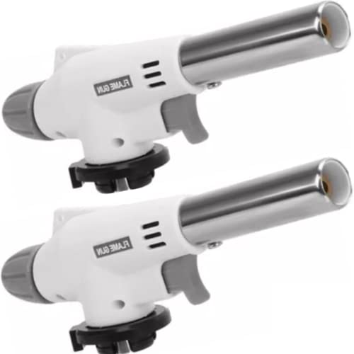 Kit 2 Maçarico Profissional Portátil Culinário Gourmet Regulagem Chama