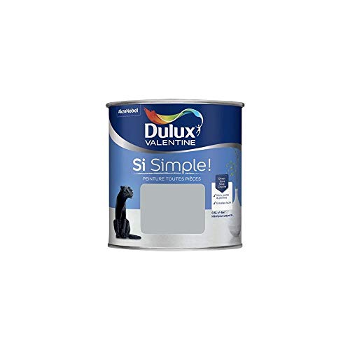 Dulux Valentine Peinture Si Simple Peinture Intérieure Toutes Pièces - Peinture Mur et Plafond, Porte et Plinthe - Couleur : Le Gris Moyen - 0,5 L