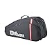 WILSON 2025 Tour Tennis Racket Bag - Black/Red/White, Holds up to 6 Rackets