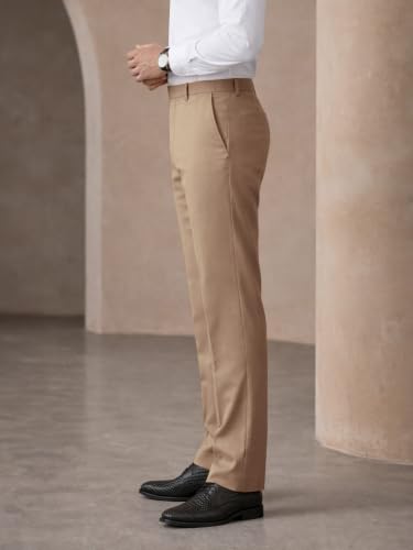 Image of Noble Monk Men's Formal Trousers | Regular Fit Stylish Pants for Men | Comfortable Solid Trousers | Classic Formal Wear for Men | Smart and Versatile Everyday Wear