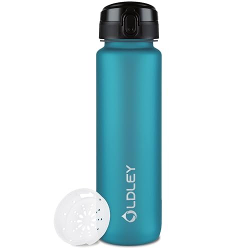 OLDLEY 1 Liter Wasserflaschen mit Sieb, BPA-freie, auslaufsichere Trinkflasche, leichte… – Ansicht 1