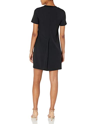 Lark & Ro Women's Florence Short Sleeve Sweater Trim Dress, Black, 2 #TOP1
