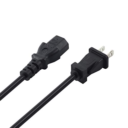 VSEER Gaming Power Cable 2 Prong Power Cord - for Xbox One Original, Xbox 360, Playstation 3 & 4 Slim/Pro (10 Feet - 2-Pin/Prong, Black) - Thumbnail 6