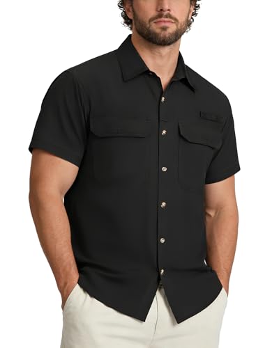activewear button down shirts for men