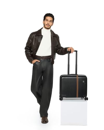 Image of EUME Overnighter 16 inch Luggage Trolley for Travel, Cabin Bag | Trolley Bag Small for Luggage | with Laptop Sleeve | 100% German Bayer Polycarbonate - Charcoal Black