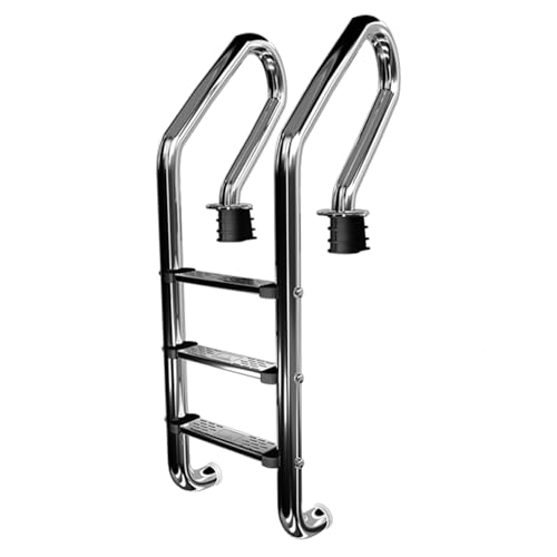 Escalera para piscina de acero inoxidable 3 pasos miniatura 1