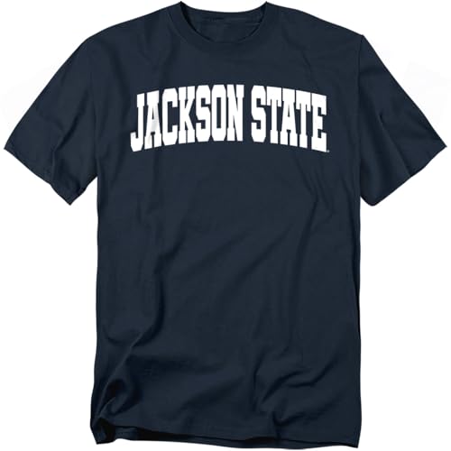 LOGOVISION Jackson State University School Name Arch Unisex Adult T Shirt, Navy, Large