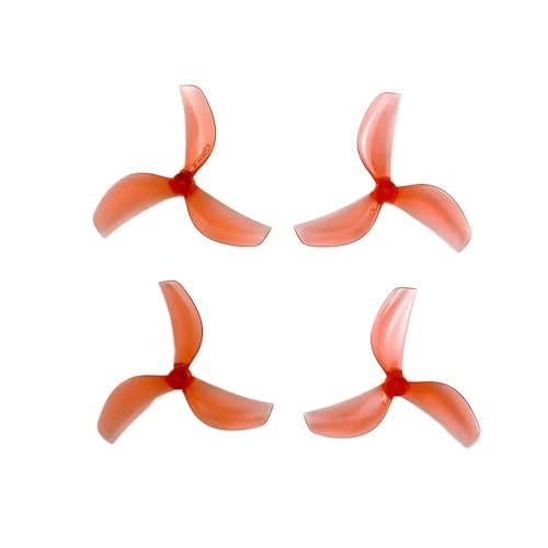 Hélice pour drone UAV 45mm rouge tripale polycarbonate avec axe 1mm 12 paires