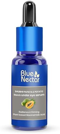 Blue Nectar Under Eye Serum with Plant Based Niacinamide from Potato Starch Papaya Dark Circles Serum with Advance Skin Firming Brightening Form (17 Herbs, 30ml)