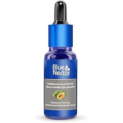 Blue Nectar Under Eye Serum with Plant-Based Niacinamide from Potato Starch & Papaya | Dark Circles Serum with Advance Skin Firming Formula for Eyes Puffiness (17 Herbs, 1Fl OZ)
