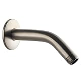 Egretshower 6-Inch Shower Arm and Flange, Universal Replacement Water Outlet, Brush Nickel