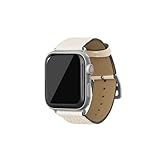 [BONAVENTURA] AppleWatch用 レザーバンドアダプター:シルバー シュリンクレザー【38mm/40mm/41mm/42mm, S/Mサイズ】 [アイボリー ] イタリアンレザー 本革 プレゼント ギフト T40SSV-IV