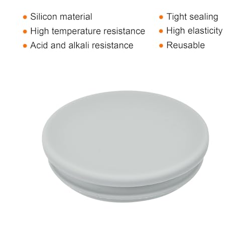 Image of MECCANIXITY 1pcs Silicone Snap in Locking Hole Plugs,50.6mm /2 Inch Mounting Diameter Narrow Groove Width 5mm Panel Seal Cover Round for Kitchen Bulkheads Waterproof Sealing Plugs Grey