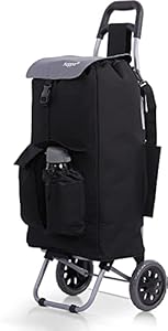 Hoppa Vollständig Isolierte, Leichte 2024 Modell 2 Räder Große 42Liter Kapazität Einkaufstrolley Tasche 95cm, 2.1kg Mit Schulterriemen 2 Jahre Garantie