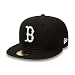 New Era MLB Boston Red Sox Black with White 59FIFTY Fitted Cap, 7 1/4