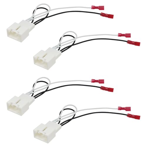 CCOQ 4PCS 72-5602 Car Door Speaker Adapter Wiring Harness, Audio Wire Cable Connector Plug, Compatible with Ford Focus F-150 F-250 EcoSport Explorer Escape & Mazda 3 CX-3 CX-5 CX-9 Speaker