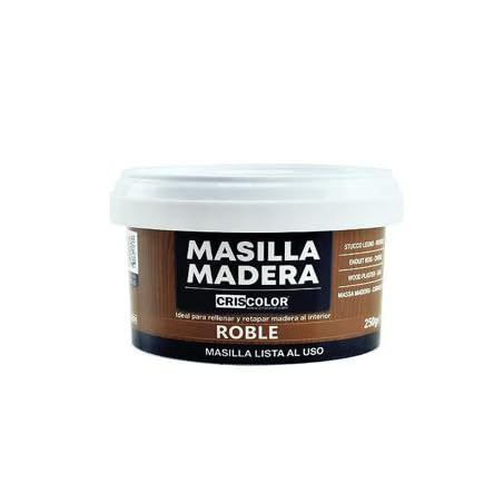 Masilla de relleno para madera, Pasta para tapar grietas,Repración de fiscuras, agujeros en muebles para interior. Lista para usar. Calidad profesional 250g, Roble