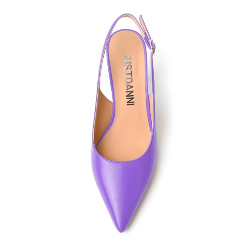 JUSTDANNI Womens Stylish Buckle Slingback Matte Evening Sexy Pointed Toe Stiletto High Heel Pumps Shoes 3.3 Inch3