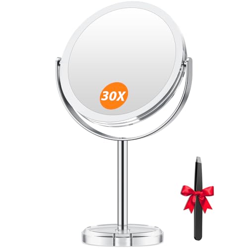 Auxmir Kosmetikspiegel 30X/1X, Schminkspiegel, Doppelseitiger Abnehmbarer Vergrößerungsspiegel...