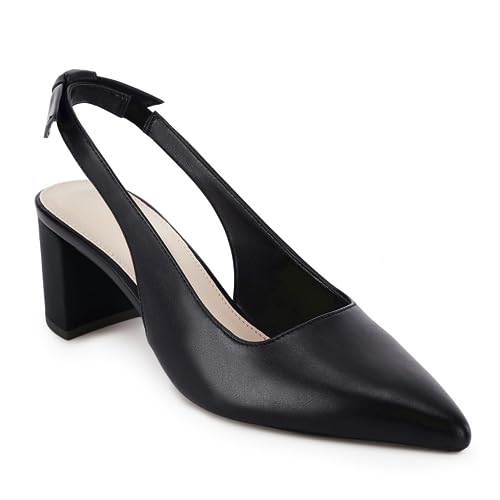 Image of Juliet Holy Womens Pumps Pointed Toe Slip on Slingback Cute Bowknot Classic Chunky Block Heels