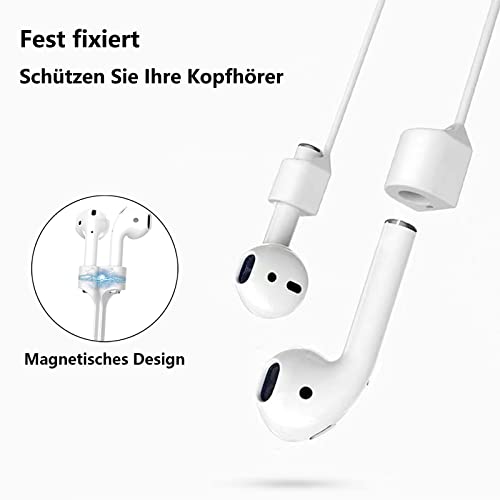 2 Pcs Magnetic Anti-Lost Straps Earbuds Lanyard,Earbud Lanyard Strap Soft Silicone Straps Lanyards Neck Strap Compatible with AirPods Pro 3/2/1 - Image 2