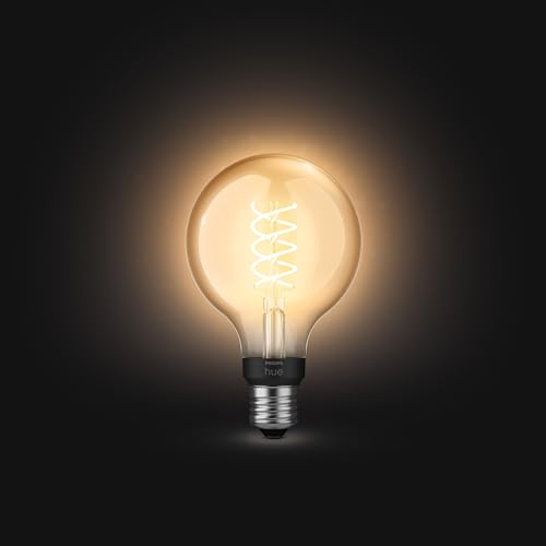 Philips Hue White, ampoule vintage filament E27 compatible Bluetooth, format Globe, fonctionne avec Alexa, Google Assistant et Apple Homekit