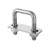 4Pack Square U-Bolts 1-1/4(30mm) Inner Width, 304 Stainless Steel U Bolts M8 with Washers & Nuts for Replacement Parts and Accessories for Ski, Fishing Boat or Sail Trailer