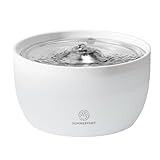 Summerpaws Cat Water Fountain: Silent cat Fountains for Drinking with Ultra-Quiet Pump, 101.4oz/3L Automatic Pet Fountain with 2 Filters, Easy Clean Water Fountains for Cats Indoor, White