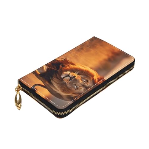 Portefeuille en cuir zippé African Animals1 idéal pour les voyages et le quotidien