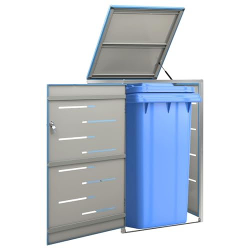 Caja para basura de acero inoxidable con proteccion visual elegante para entrada de casa 2