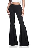 Women's Junior Plus J2 Love Mermaid Ruffle Flare Pants, 3X, Black