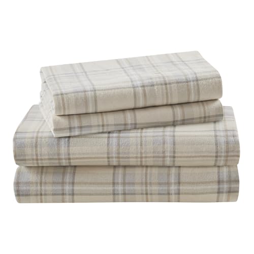 Image of Woolrich Cotton Sheet Set Cottage Charms Print, 100% Cotton Flannel Sheets Warm & Fuzzy Bedding Set Queen Size Sheets, Fitted Pocket Fits Up to 14 inch Mattress, Queen Andrews, 4 Piece