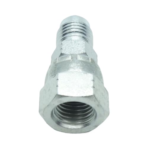 Image of 1 Piece Hydraulic Fitting 1 /4 inch Male JIC (7 /16 inch-20) Swivel X 1 /4 inch Female JIC (7 /16 inch-20) Swivel Adapter Carbon Steel