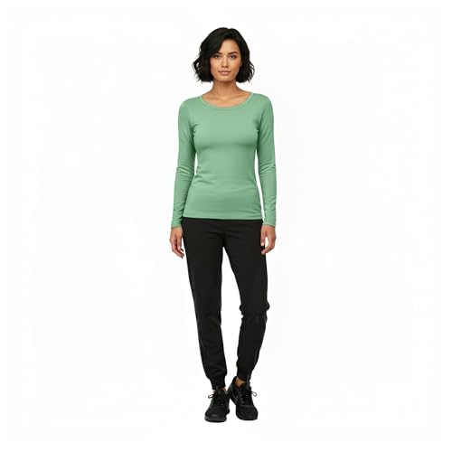 Image of Natural Uniforms Women's Long Sleeve Underscrub T-Shirt - Cotton Blend Scrub Base Layer for Nurses & Medical Professionals