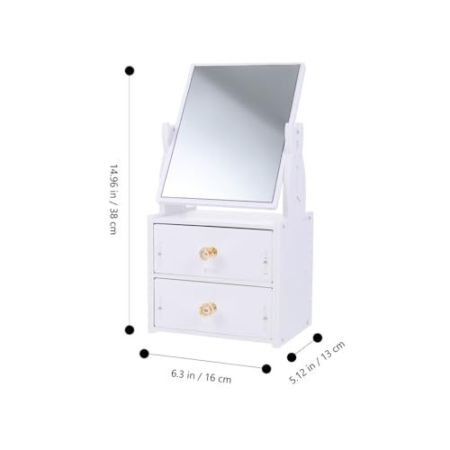 Espejo de maquillaje de mesa minkissy con caja organizadora miniatura 2