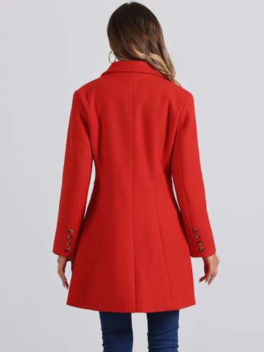 Image of Allegra K Womens Winter Elegant Pea Coat 2026 Single Breasted Long Overcoat | Notch Lapel Collar, Warm, Work Office Trench Coats,Outwear Outfit