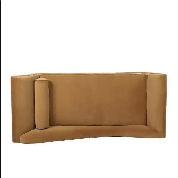 Image of Teak Wood 2-Person Sofa Settee Sofa Diwan Couch Chaise Lounge For Home And Living Room | Dark Gray Colour, Pink