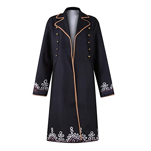 Women's Early Spring Coats Jackets 2023, Winter Sweater Dress Blazer Casual Classic Fleece Jackets Women's Mid Length Long Sleeve Printed Warm Woolen Coat Outwear With (Xl, Black) #TOP4