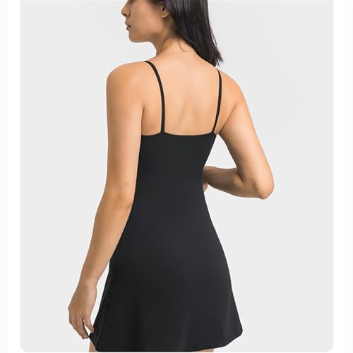 Vestido feminino para exercícios, tênis, golfe, treino com sutiã embutido, vestido atlético de ioga