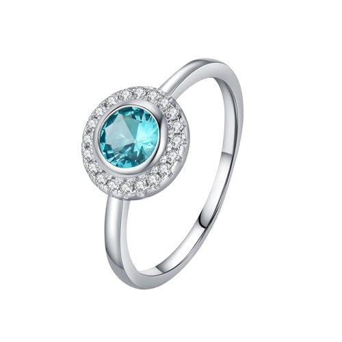 Bague de fiançailles argent 925 et zircone bleue pour illuminer vos tenues de soirée