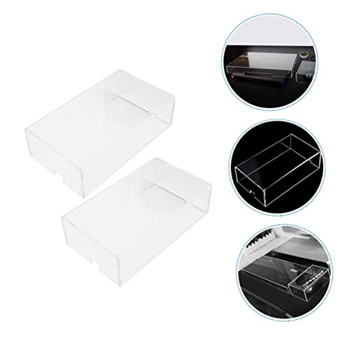Protector de ratón transparente en acrílico resistente, fundas protectoras dobles 5