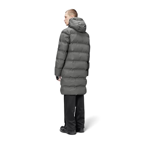 Image of RAINS Alta Puffer Jacket - Waterproof Winter Coat, Insulated Hood, Lightweight, Fleece Pockets, Warm for Cold Weather
