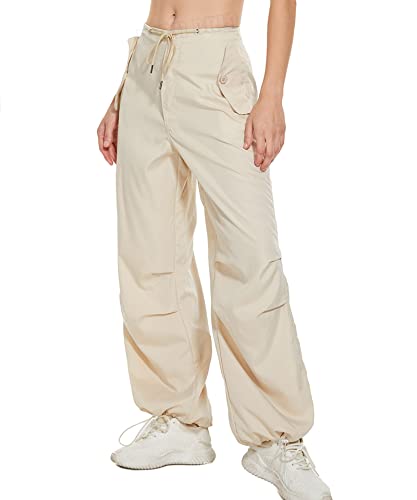 Women's Baggy Cargo Pants Y2K Parachute Pants Low Waisted Casual Streetwear Hippie Jogger Pants Drawstring Trousers3