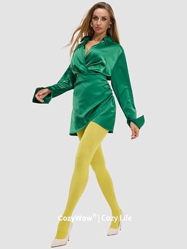 Image of CozyWow Women's 80D Soft Opaque Tights, High Waist Solid Color Womens Tights with 30+ Colors