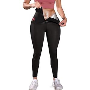 KUMAYES Pantalones de Sauna Mujer Nanotecnología – Leggings Pantalones Deportivos Mujer Mallas Termicos de Neopreno Faja Reductora para Deporte