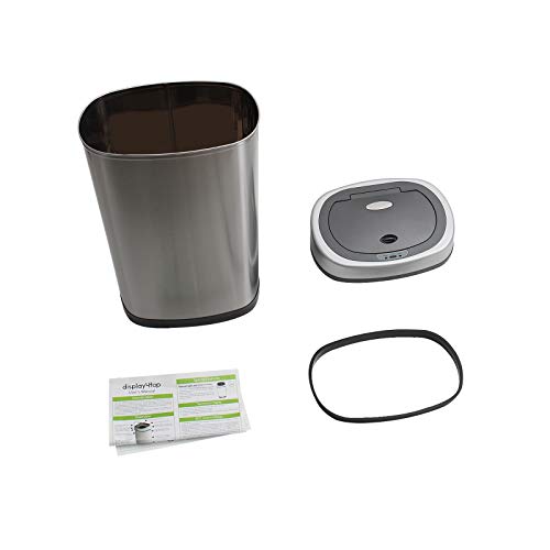 D4P Display4top Automatic Touchless Infrared Motion Kitchen Sensor Bin Trash Can/Recycler,Stainless Steel Base (50L)