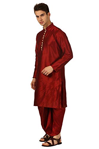 Image of Royal Kurta Men's Cotton Silk Dhoti Kurta (White)