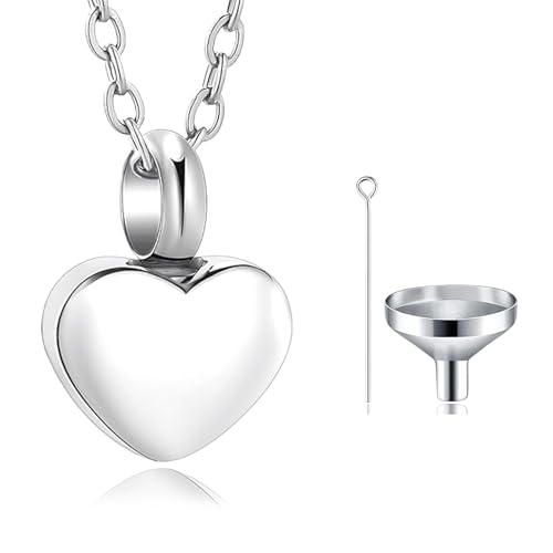 KGCGJVB Ash Necklace Heart Urn Necklaces for Ashes Stainless Steel Necklace Pendant for Women Tiny Memorial Ashes Pendant Jewelry by KGCGJVB - Used condition - US$5.83